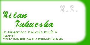 milan kukucska business card